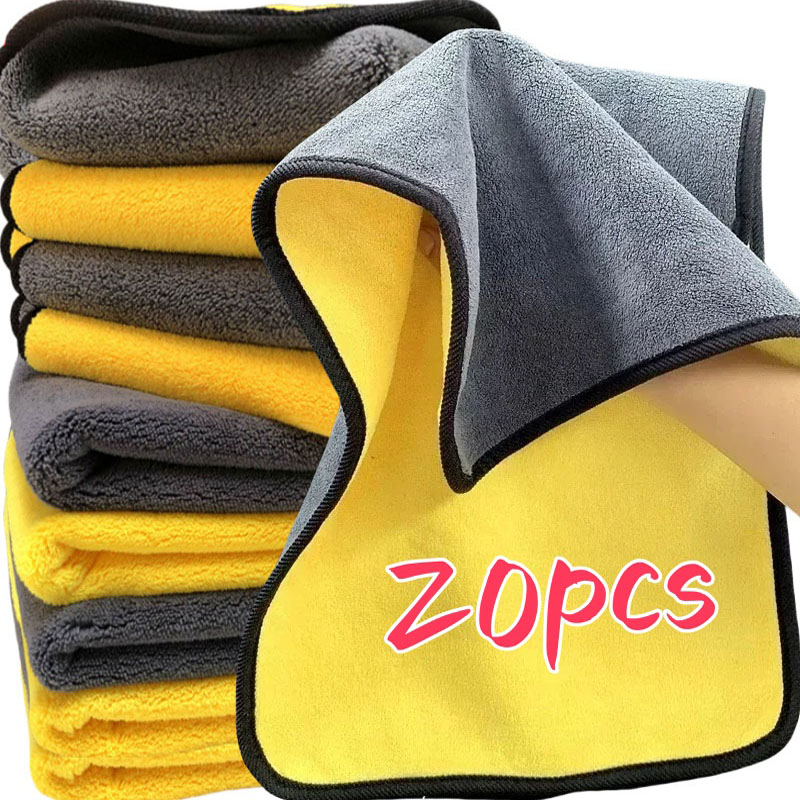 Microfiber Car Drying Towel Super Absorbent - 1/20pcs Thicken Microfiber Cloths Double Layer