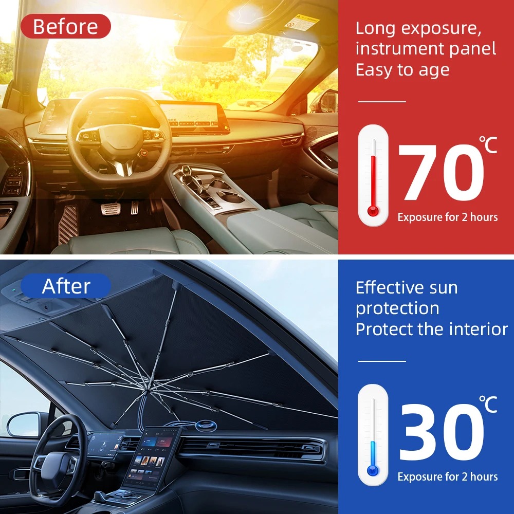 NEW Upgraded Car Windshield Su - огляд і ціна Car Sunshade Windshield Umbrella Foldable
