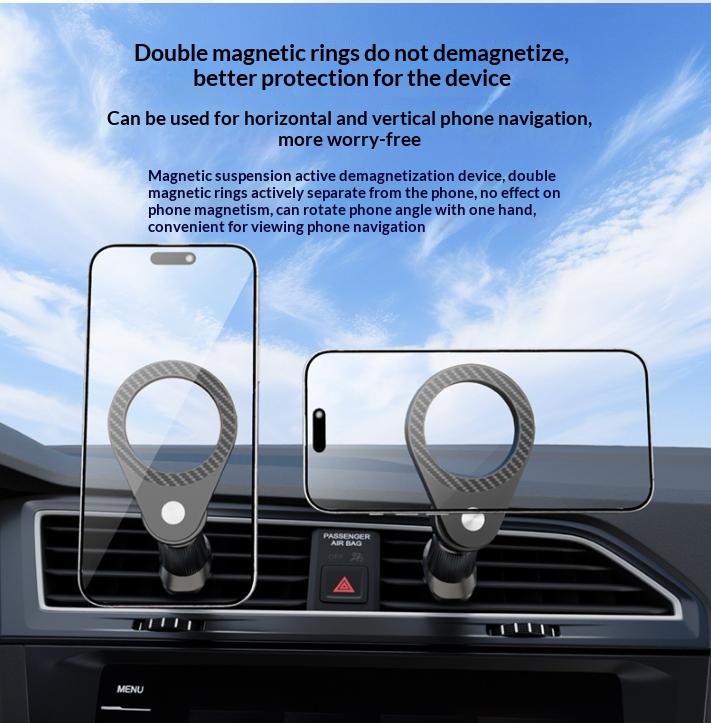 New 1Pcs Carbon Fiber Magnetic - огляд і ціна Magnetic Phone Holder For Car Vent