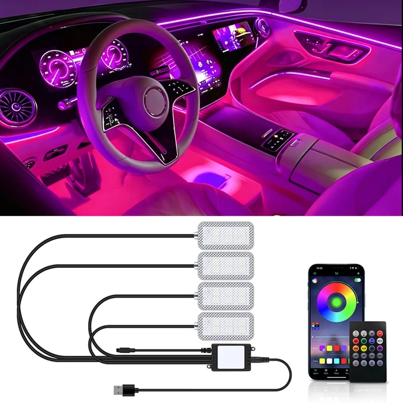 Neon LED Car Interior Ambient  - огляд і ціна Led Ambient Interior Car Lights App Control