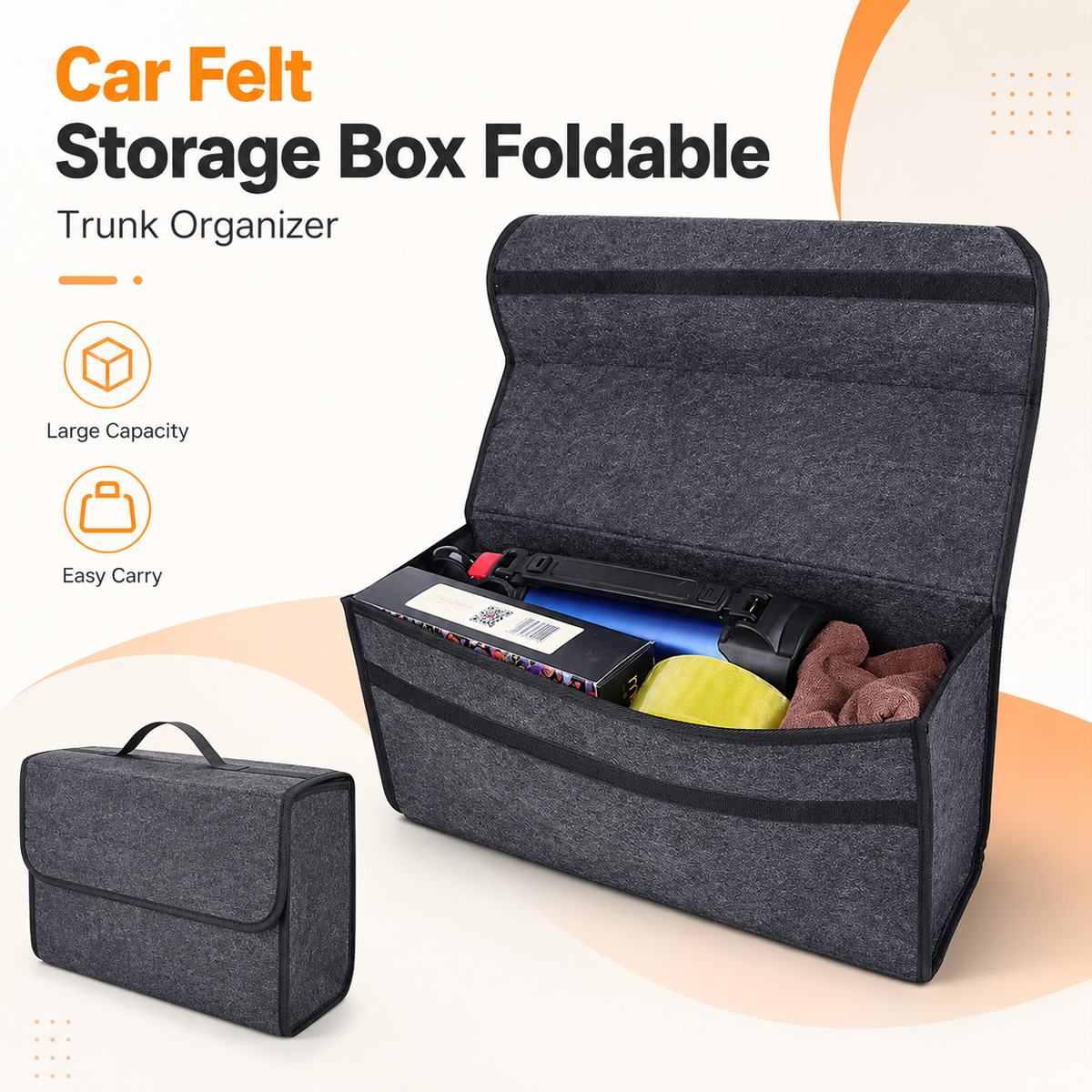 YONGRUN Foldable Felt Car Stor - огляд і ціна Car Trunk Organizer Foldable Storage Box