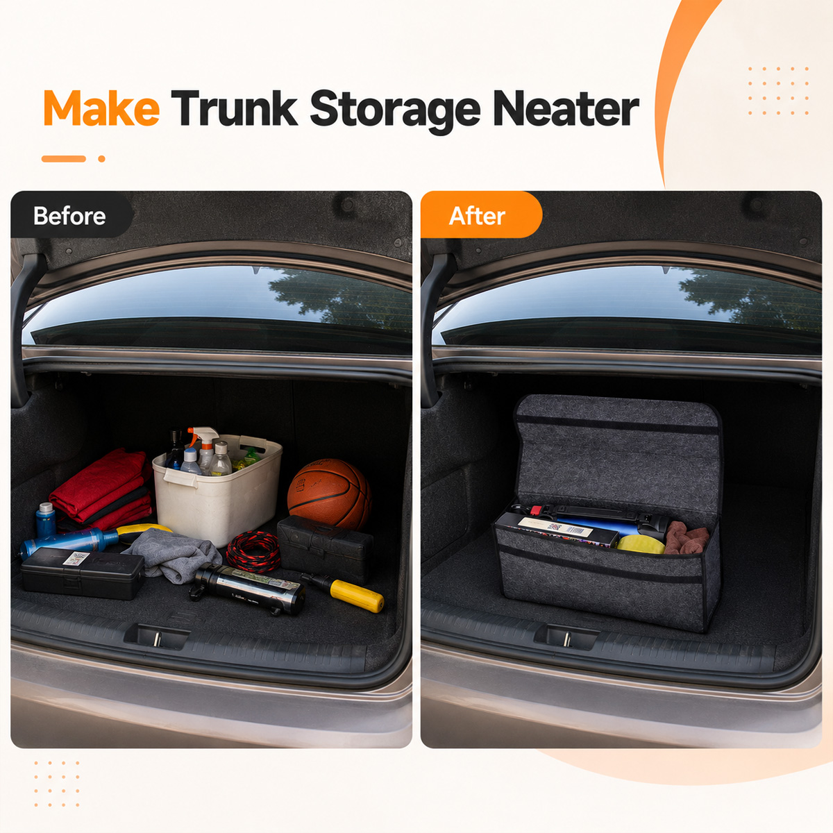 YONGRUN Foldable Felt Car Stor - огляд і ціна Car Trunk Organizer Foldable Storage Box