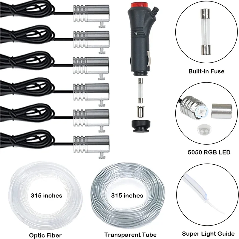 Flexible EL Wire Lights With A - огляд і ціна Led Ambient Interior Car Lights App Control