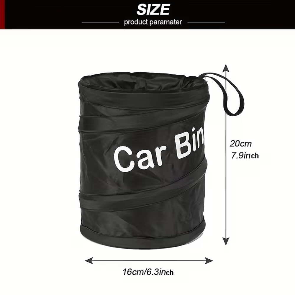 Mini Black Collapsible Pop-up  - огляд і ціна Waterproof Car Trash Can With Lid