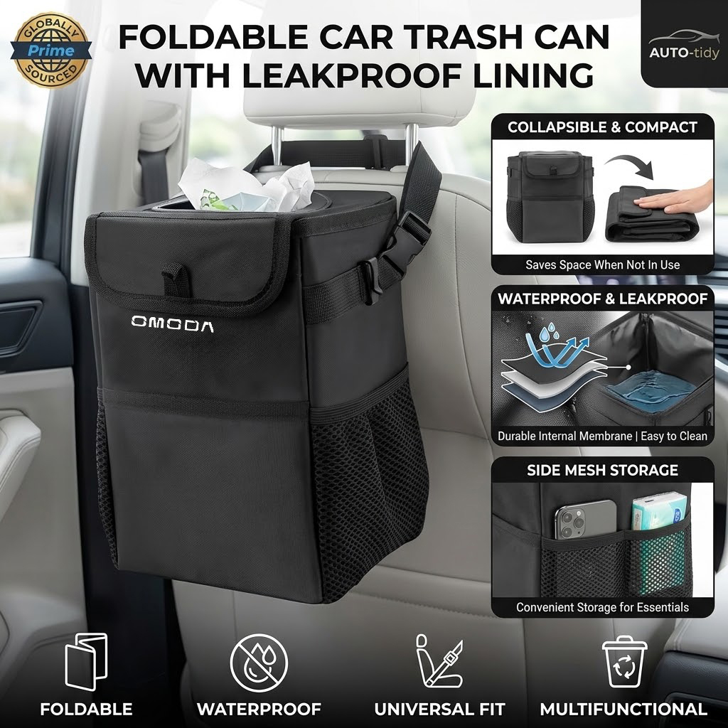 Foldable portable leak-proof w - огляд і ціна Waterproof Car Trash Can With Lid
